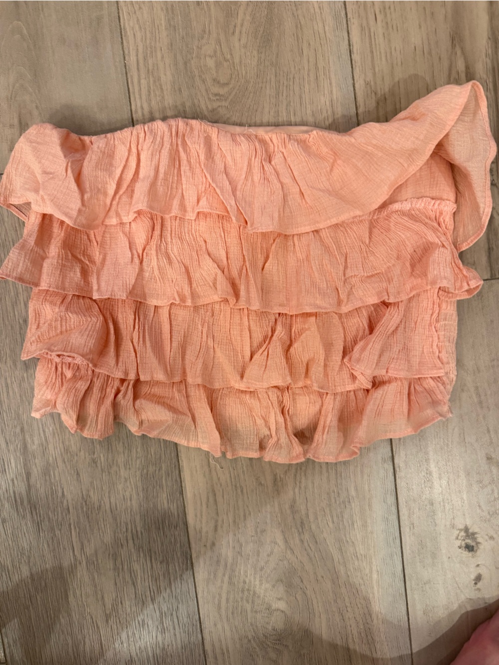 She + Sky Halter Cropped Tube Top Peach Medium